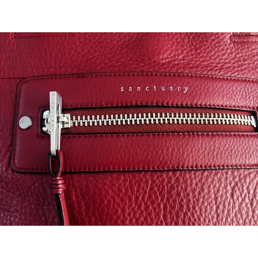 Sanctuary Hero Tote Red Pebbled Leather Satchel Shoulder Bag Nordstrom